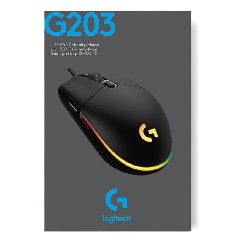 Mouse Gamer Logitech G203 Blue Lightsync