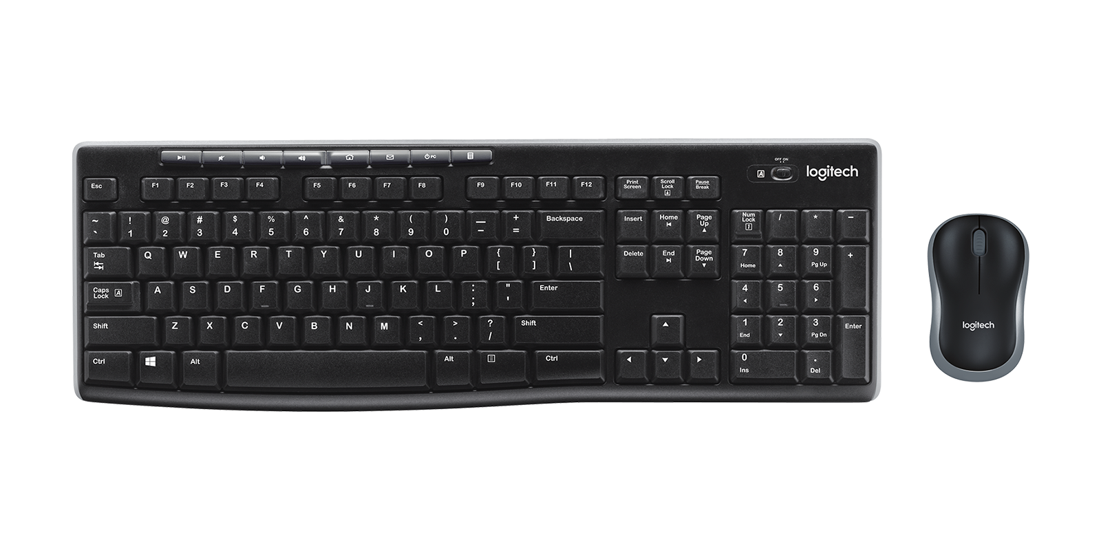 Combo Mouse + Teclado Logitech MK270 Inalámbrico Negro