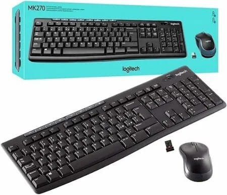 Combo Mouse + Teclado Logitech MK270 Inalámbrico Negro