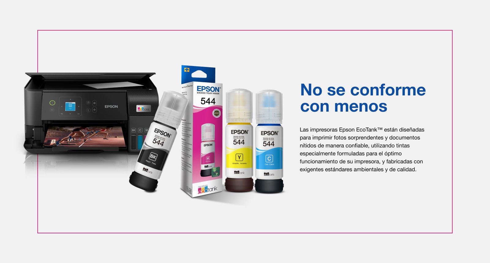 Botella de Tinta Epson EcoFit T544 (Negro, Amarillo, Cian, Magenta)