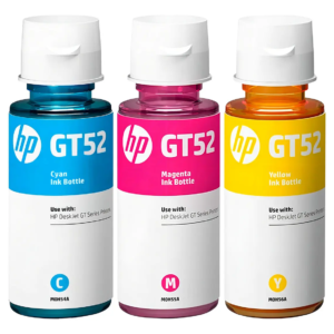 Botella de Tinta HP GT52 Original (Amarillo, Rojo, Azul)